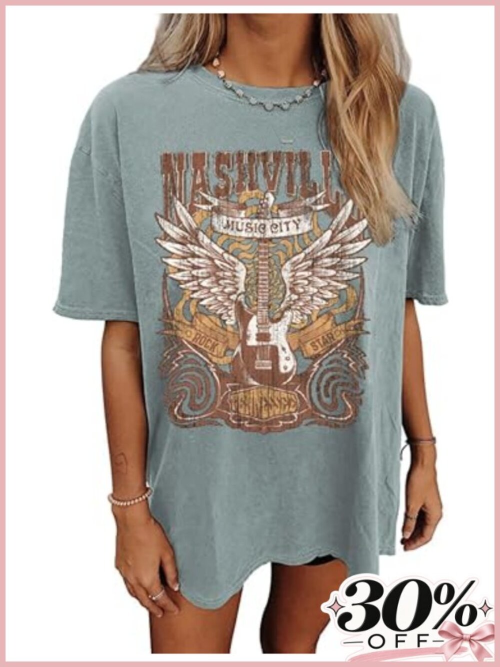 Oversized Women's Country Music Graphic Tee